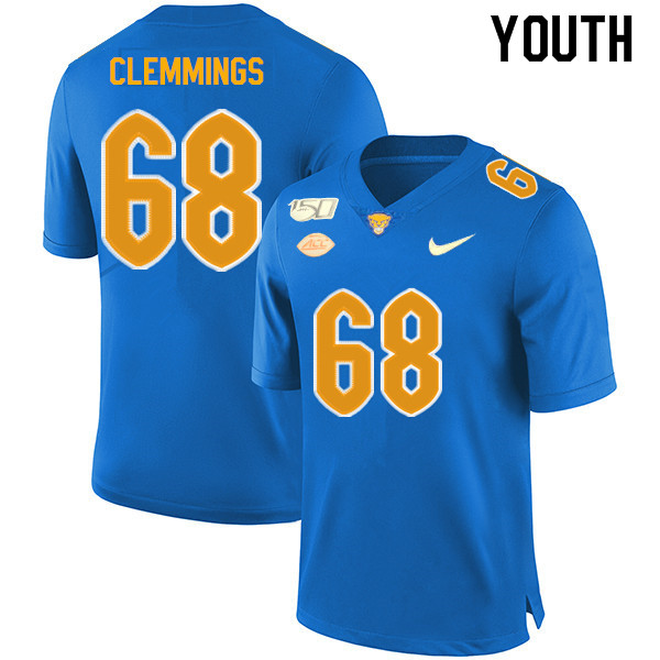 2019 Youth #68 T.J. Clemmings Pitt Panthers College Football Jerseys Sale-Royal